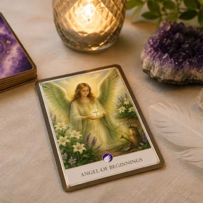 Angel of Beginnings Card for a One Card Reading with Frank Borga